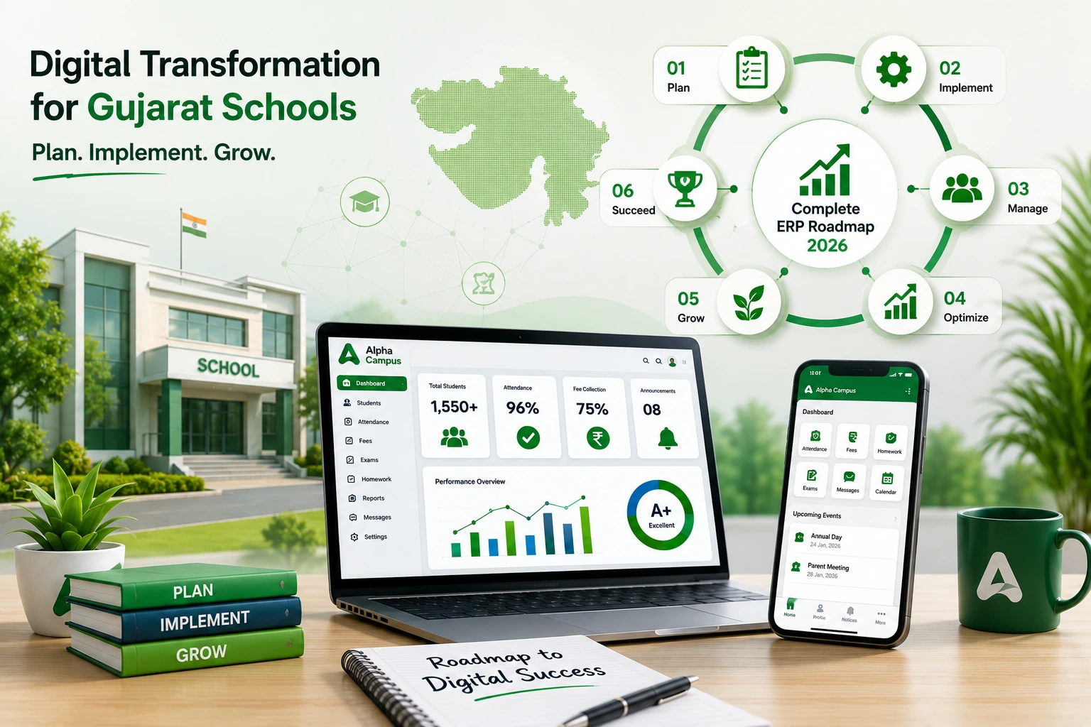 Gujarat School ERP: Complete Digital Transformation Roadmap 2026 — Alpha Campus blog