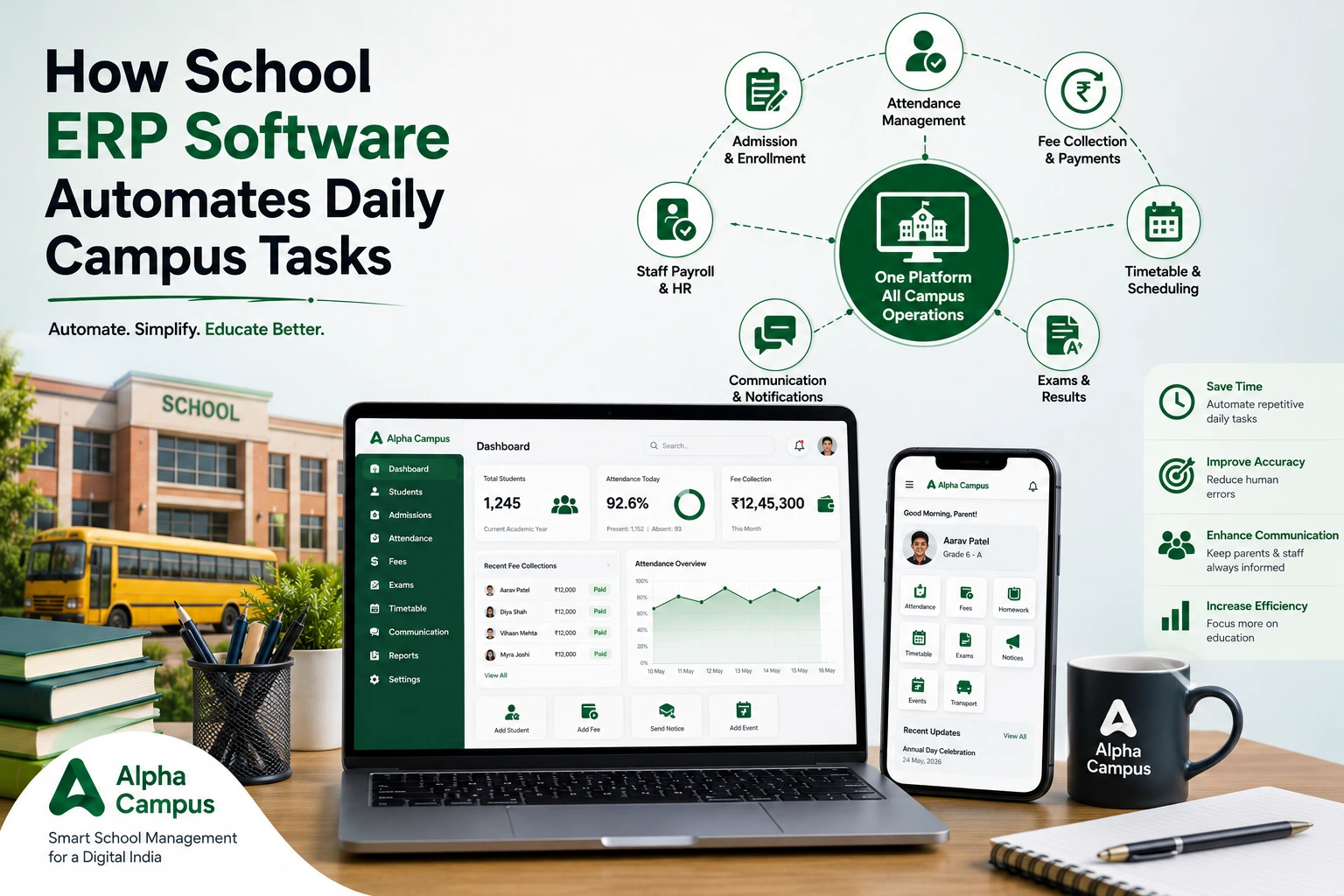 How School ERP Software Automates Daily Campus Tasks — Alpha Campus blog