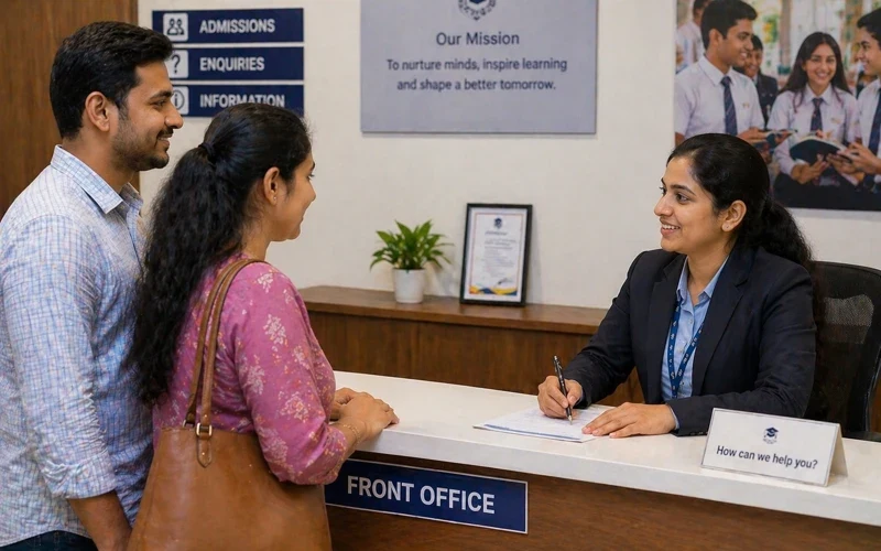 Front office and reception module — Alpha Campus school ERP India