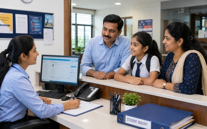 Student inquiry and admissions workflow — institute ERP software