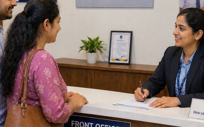 Front desk and reception module — Alpha Campus school ERP