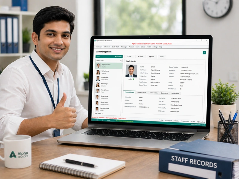 Staff and HR management — institute ERP software